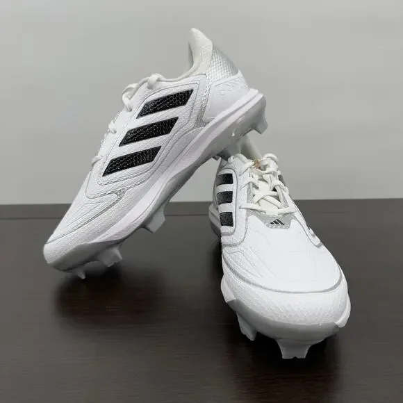 Adizero PureHustle 3 TPU Softball Cleats Adidas White Black Silver IG7137 Sz 9.5 - Picture 11 of 14